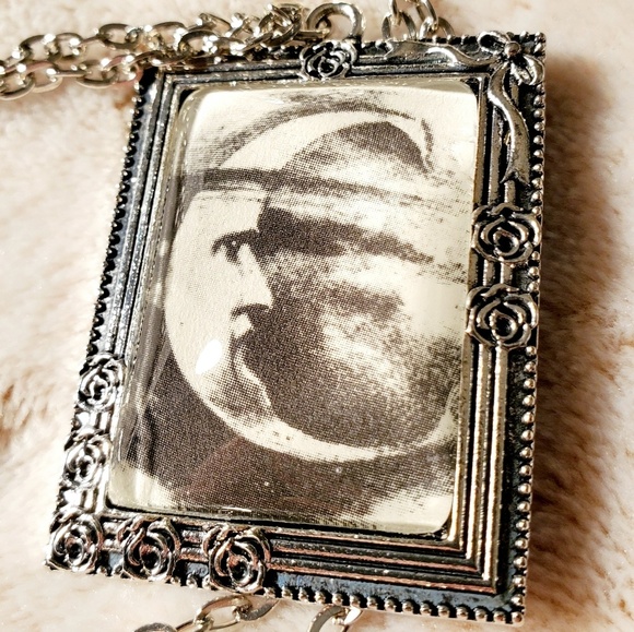 handmade Jewelry - Crescent Man in the Moon Necklace